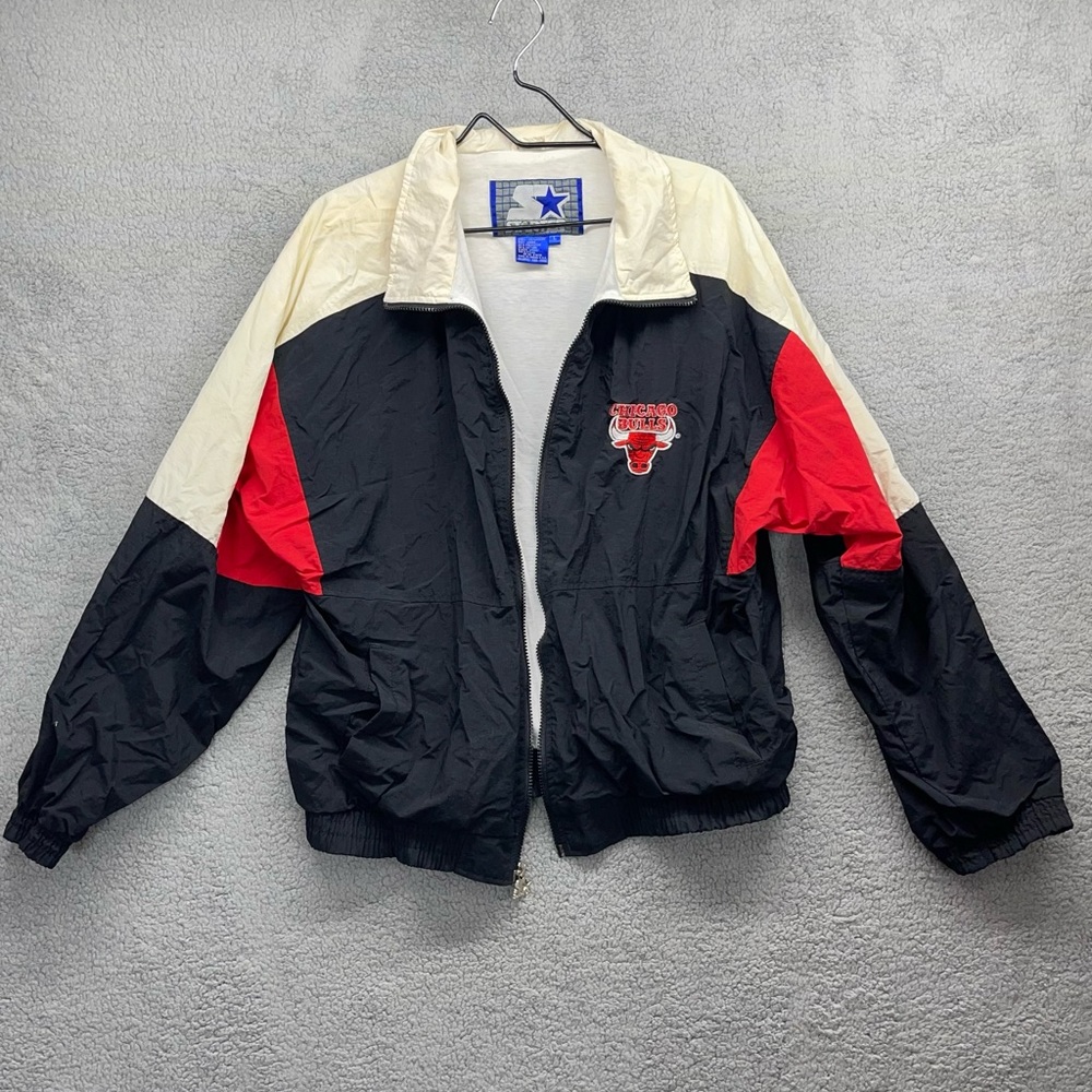 Vintage Starter Chicago Bulls logo zip up windbreaker jacket size large
